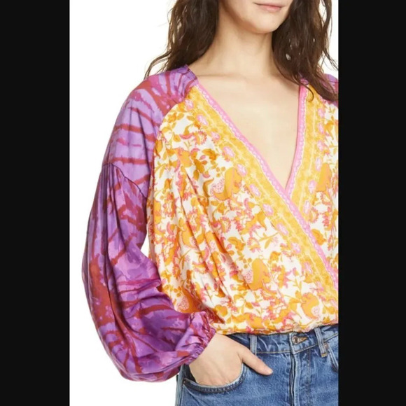 Free People Cruisin Together Mixed-print Cropped Top - Picture 3 of 7